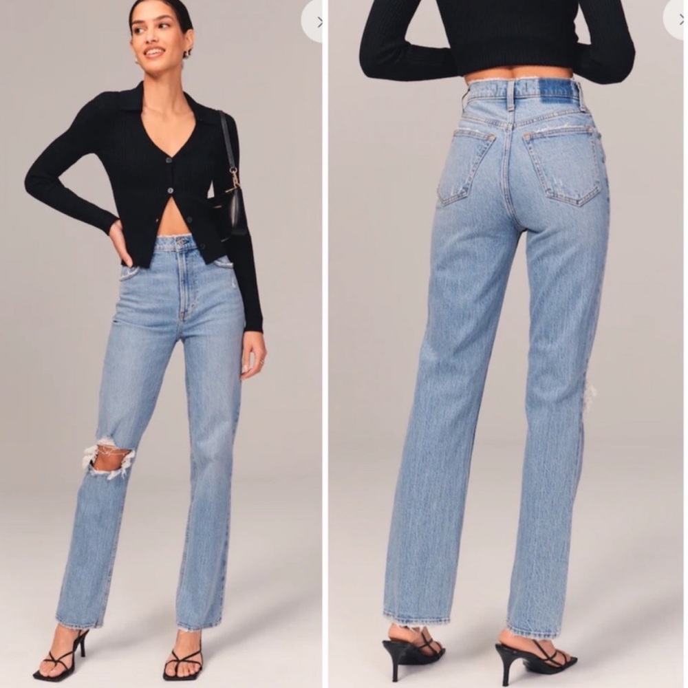 Abercrombie Curve Love Ultra High Rise 90s Straight Jeans